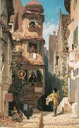 Carl Spitzweg Der Briefbote im Rosenthal painting